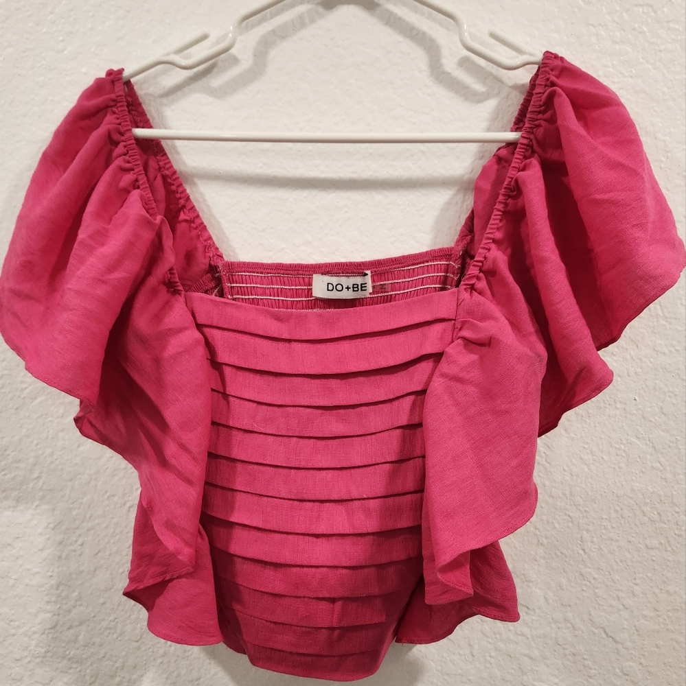 DO+BE Vibrant Pink Pleated Top